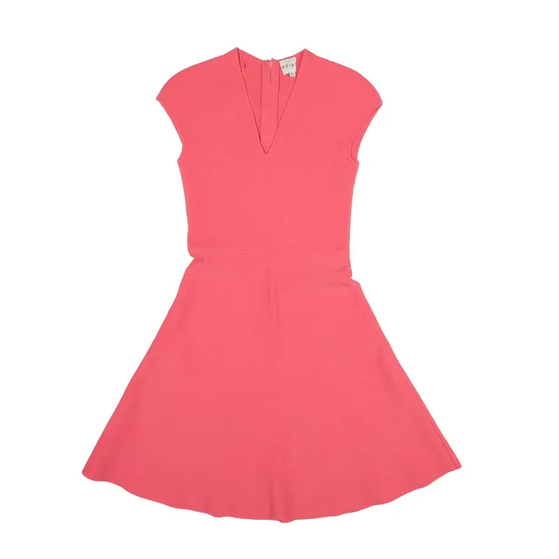 REISS Fit & Flare Dress Pink Sleeveless Knee Length Womens UK 6