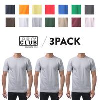 3 Pack PROCLUB Men's Comfort Short Sleeve T Shirts PRO CLUB Lightweight T Shirt Cotton Tee Casual  Hip Hop Harem Crew Neck Sh...