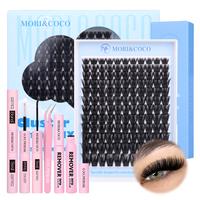Mori&Coco Fluffy | DIY Lashes Extension Kit and Lash Clusters 8-16mm | Bond Seal Tweezers Remover Eyelash Makeup Eyelashes | ...