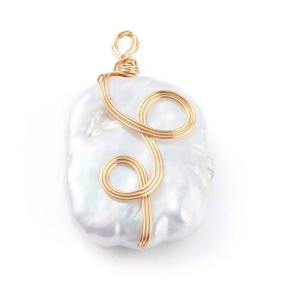Natural Baroque Pearl Keshi Pearl Pendants