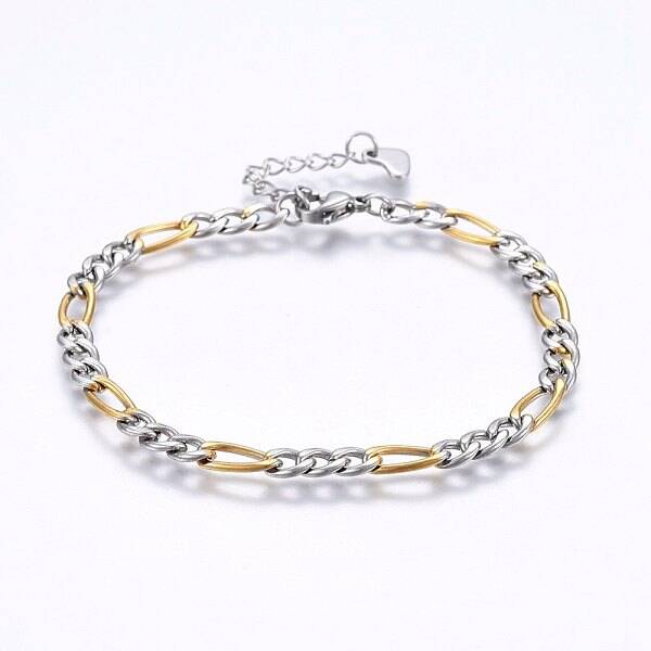 304 Stainless Steel Figaro Chain Bracelets