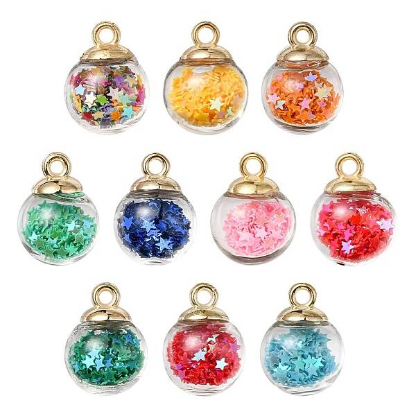10Pcs Glass Ball Pendants