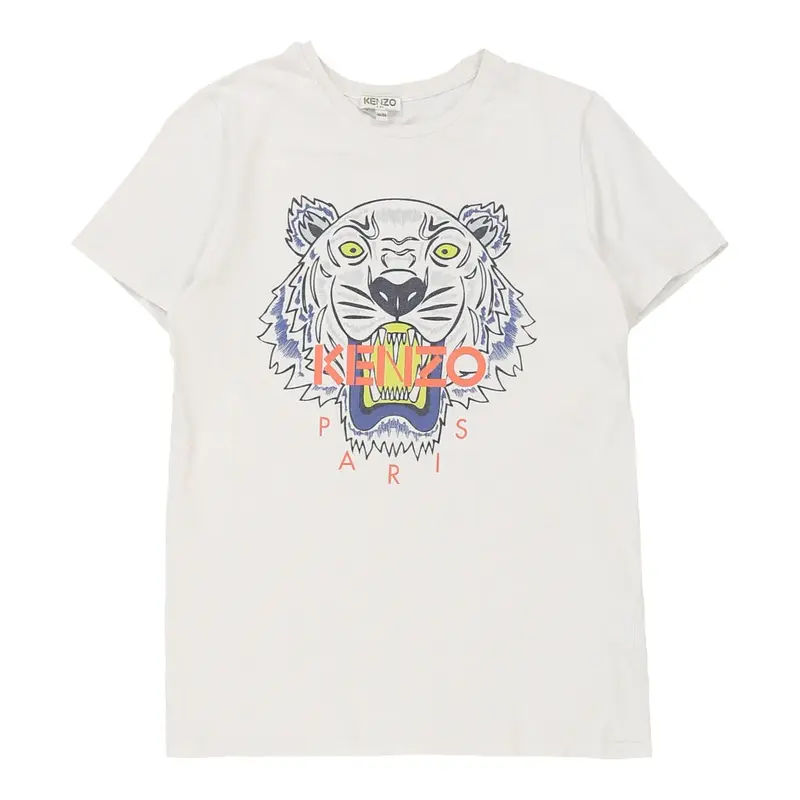 14 - 16 Years Kenzo Graphic T-Shirt - Medium White Cotton | Size: medium