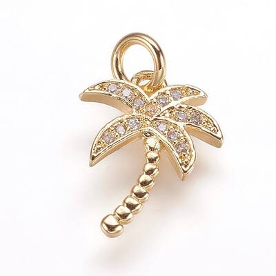 Brass Micro Pave Cubic Zirconia Pendants