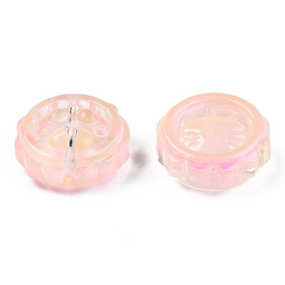 Transparent Spray Painted Glass Beads