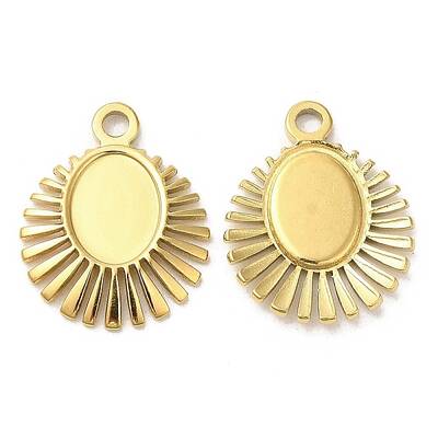 Ion Plating(IP) 304 Stainless Steel Pendant Cabochon Settings