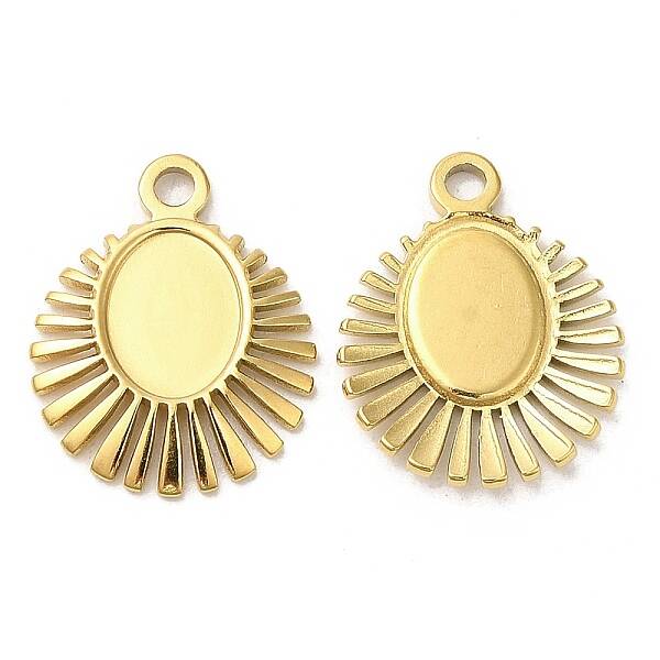 Ion Plating(IP) 304 Stainless Steel Pendant Cabochon Settings