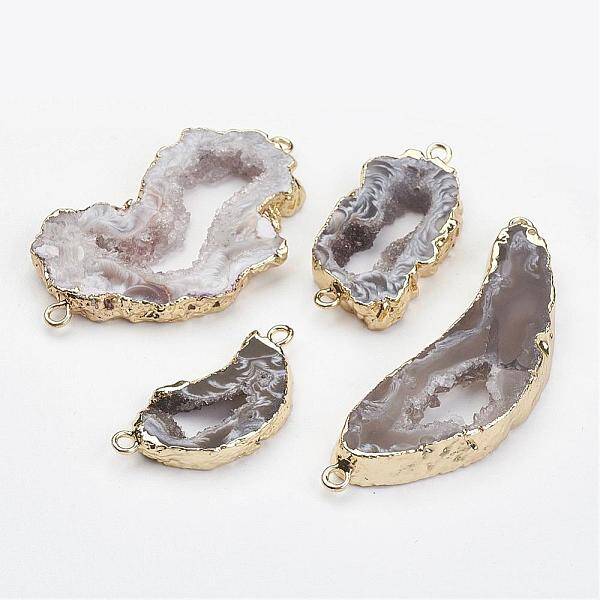 Natural Geode Agate Links connectors