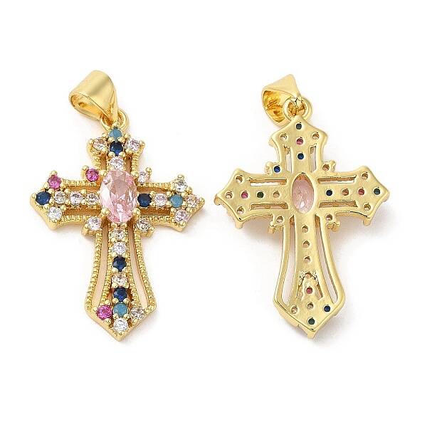 Brass Micro Pave Cubic Zirconia Pendants