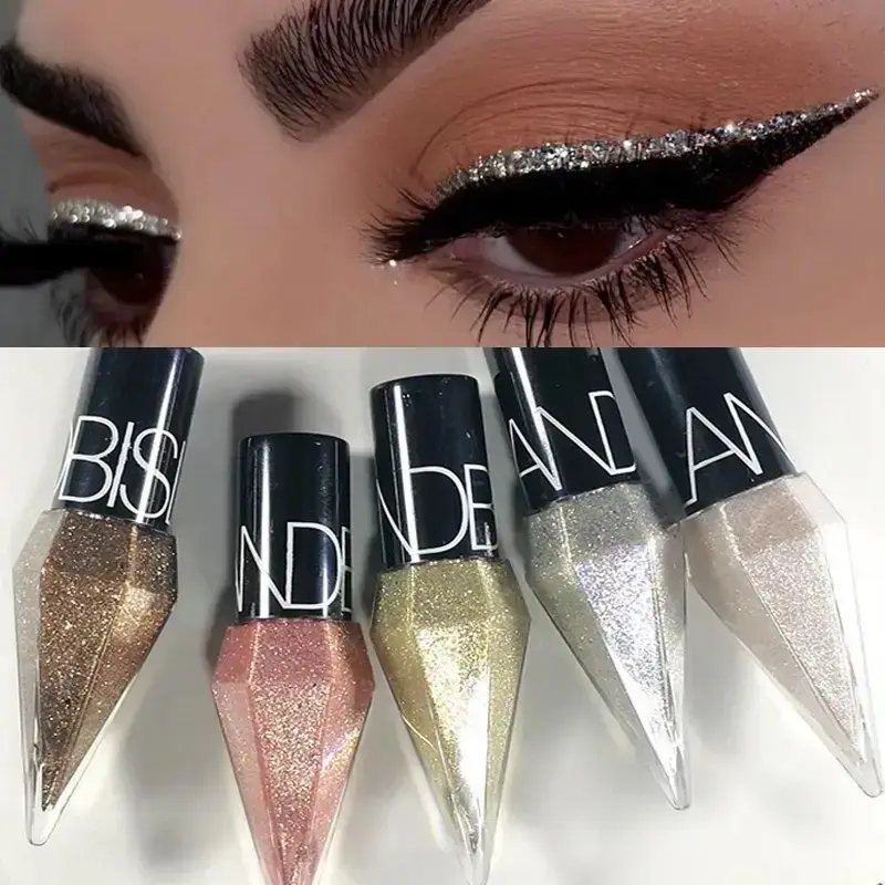 Diamond Shiny Eye Liners Eyeshadow - Waterproof Glitter Sequins Makeup - Flawless, Blend