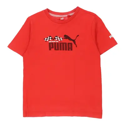 Puma Spellout T-Shirt - Medium Red Cotton
