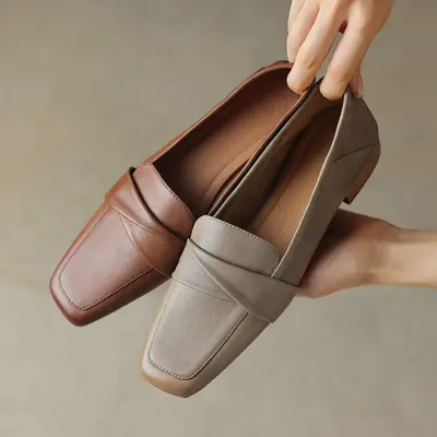 CHIKO Shanise Square Toe Block Heels Loafers Shoes