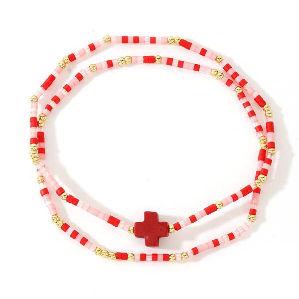 2Pcs Bohemian Glass Seed Beaded Stretch Bracelet Sets