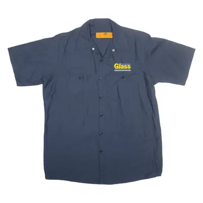 RED KAP Worker Shirt Blue Short Sleeve Mens L