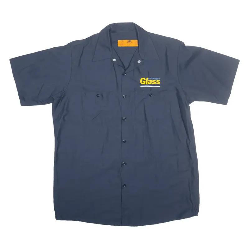 RED KAP Worker Shirt Blue Short Sleeve Mens L
