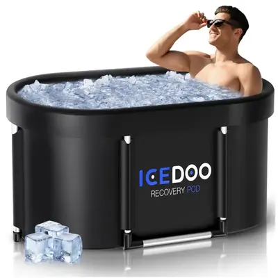 Upgrade XL Ice Bath Tub, 129 Gal Large Cold Plunge Tub for Athletes With Cover, Portable Outdoor Hot Tubs Cold Water Therapy ...