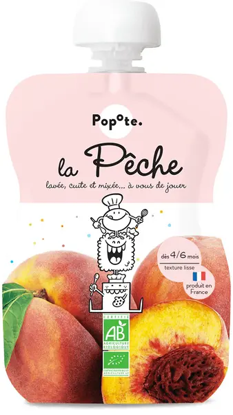 Popote 4 Months Old Organic Peach 120g