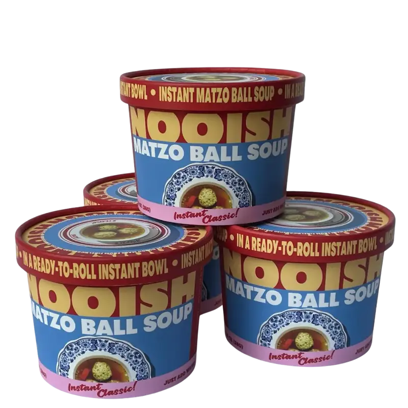 Nooish Instant Matzo Ball Soup - 4 Pack - Easy Prep Jewish Comfort Food - Authentic Flavor and Convenience Ready in Minutes -...