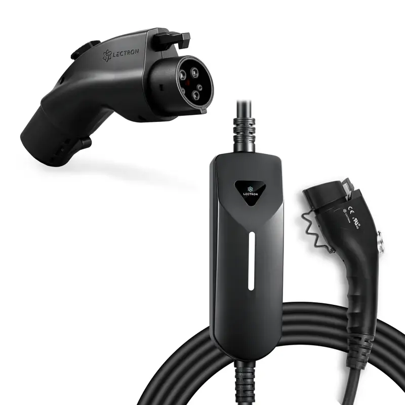 Lectron Portable Level 1 & 2 J1772 EV Charger + Tesla to J1772 EV Adapter Bundle | 110V & 240V | 12 & 40 Amp | NEMA 5-15 & 14...