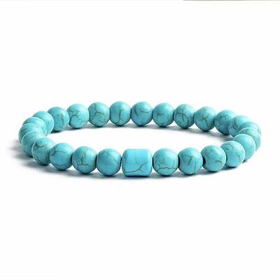 Turquoise Bracelet with Elastic Rope Bracelet