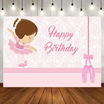 Pink Wall Ballet Shoes Birthday Backrop For Girls - Aperturee