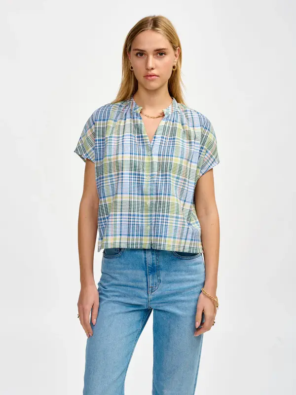 Blouse Cleo C1318 Check-B | Color: CHECK B | Size: 2-M