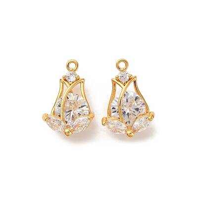 Brass Micro Pave Cubic Zirconia Pendants