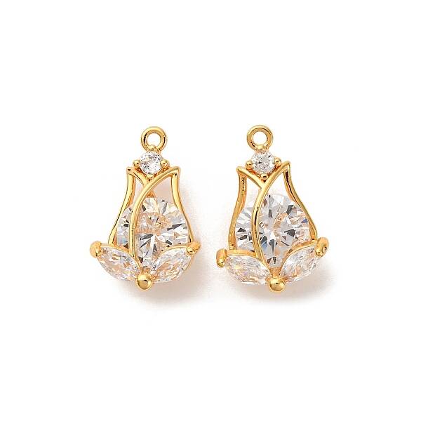 Brass Micro Pave Cubic Zirconia Pendants