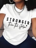 Women's Letter & Heart Print Round Neck Tee, Casual Short Sleeve Crew Neck T-shirt for Daily Wear, Ladies Clothes for All Sea...