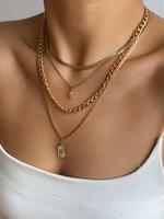 Simple Design Punk Style 3 Layer Necklace, Fashionable Layered Necklace, Party Accessories for Women for Cloth Decor & Daily ...