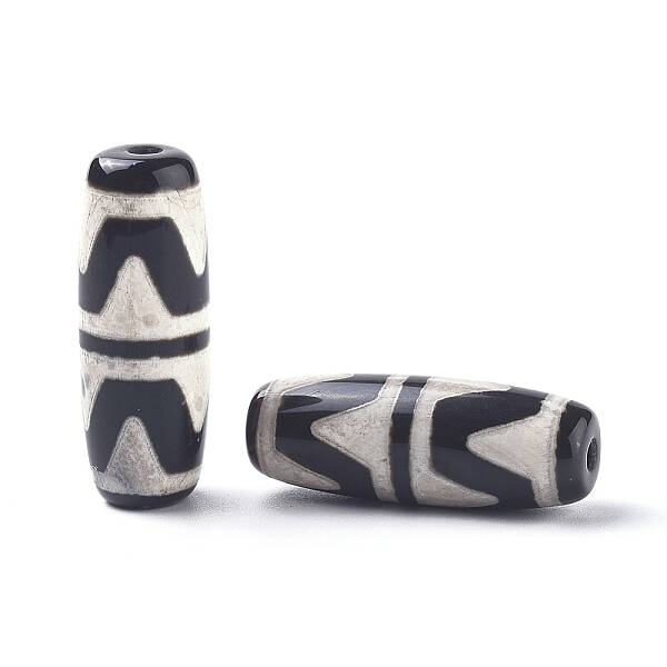 Tibetan Style Double Tiger dZi Beads
