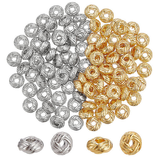 100Pcs 2 Colors Brass Beads