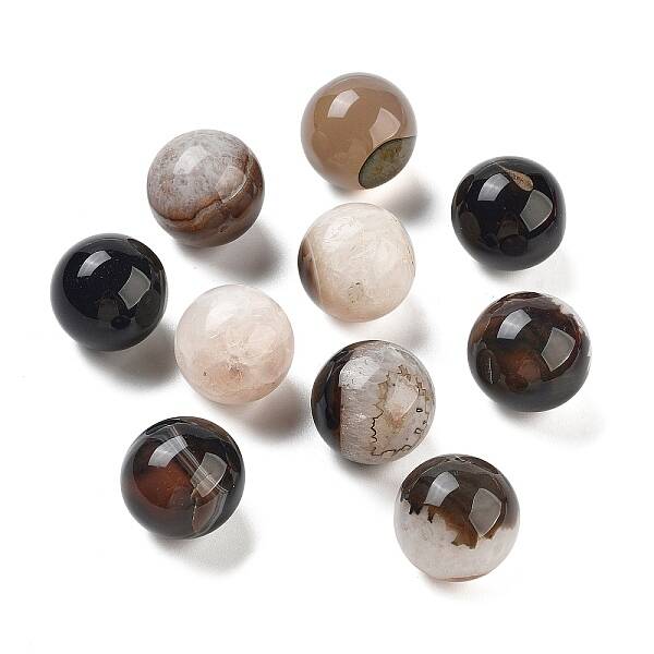 Natural Agate Sphere Beads
