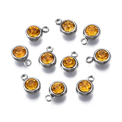 201 Stainless Steel Rhinestone Charms