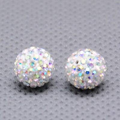 Round Polymer Clay Czech Glass Rhinestone Beads