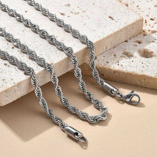 Brass Rope Chain Necklaces for Men Women
