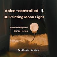 Moon Smart Night light Voice-Activated For Grandma Grandpa Kid Mom Birthday Dimmable Sleep Bedroom Light 3 Color Thanksgiving...