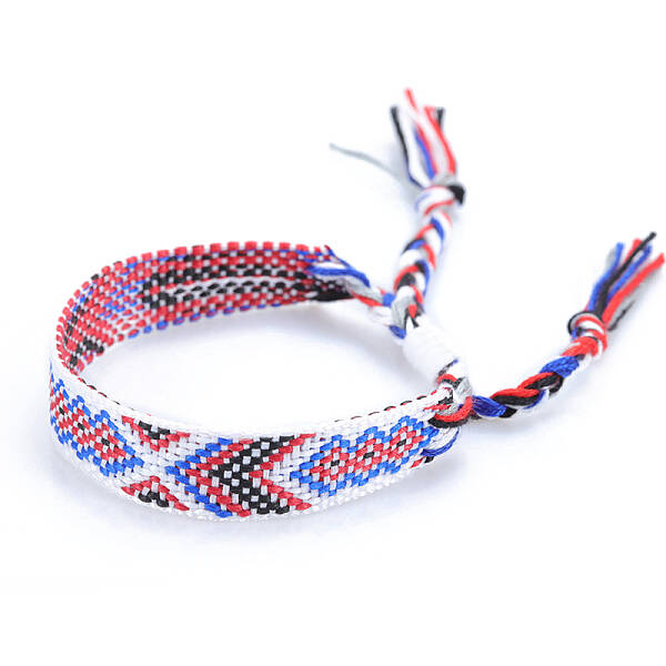 Polyester-cotton Braided Rhombus Pattern Cord Bracelet