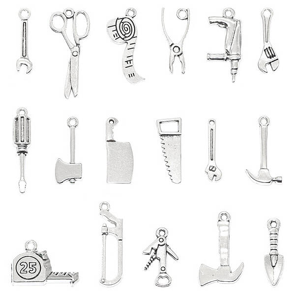 17Pcs 17 Style Tibetan Style Alloy Pendants Sets