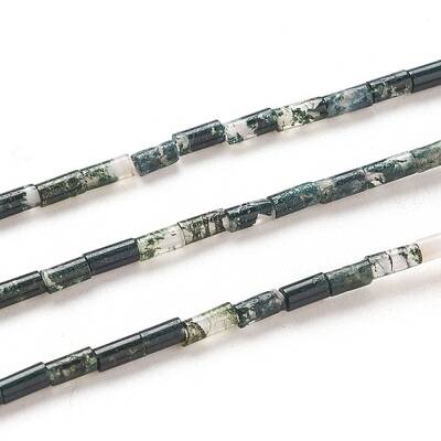 Natural Moss Agate Beads Strands