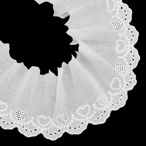 US 7.5 Yards Flat Cotton Embroidery Heart Ribbon