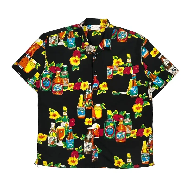 Lowes Hawaiian Shirt - XL Black Polyester