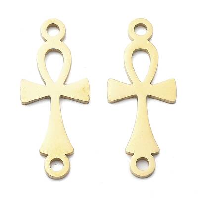 304 Stainless Steel Religion Ankh Cross Links Connector Charms