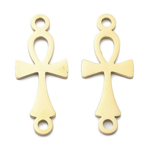 304 Stainless Steel Religion Ankh Cross Links Connector Charms