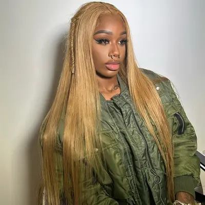 Honey Blonde Straight #27 Wear Go Wig 7x5 Lace Closure 180% Density