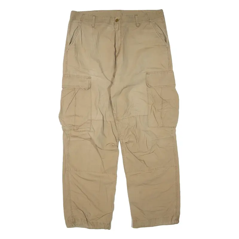 CARHARTT Cargo Mens Trousers Beige Regular Straight W36 L32
