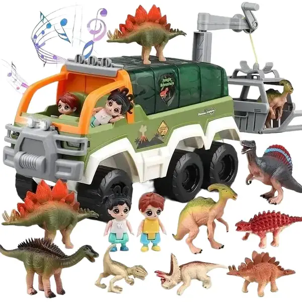Dinosaur Car Truck Toys for Toddler with Music and Growl Preschool Boys Toys