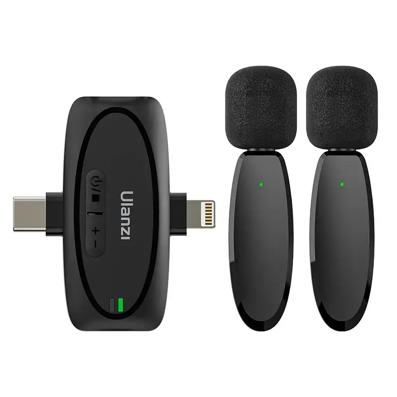 Ulanzi V6 3-in-1 Plug-Play Drahtloses Lavalier-Mikrofon für iPhone/Android/Tablet/Kamera A020GBB2