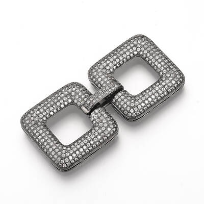 Brass Micro Pave Cubic Zirconia Fold Over Clasps