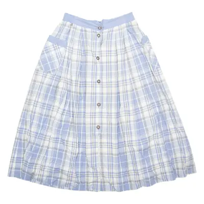 JULIUS LANG Womens A-Line Skirt Blue Long Check M